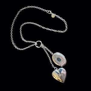 NEW .925 Silver Locket & Love Heart Engraved Necklace
